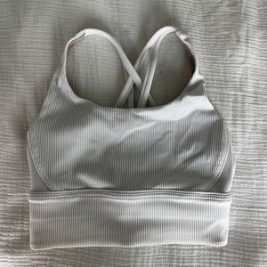 Energy Longline Bra Ribbed Luxtreme from Lululemon in white